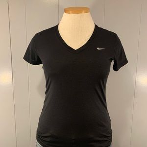 Nike Drifit V neck Black Womens Medium top